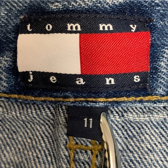 💰Tommy Hilfiger Denim Mini Skirt with Raw Hem   - Size 11 - Picture 6 of 9